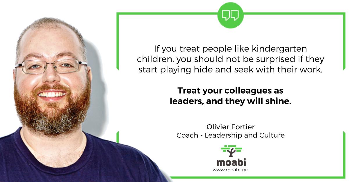 MoabiXYZ's tweet photo. If you treat people like kindergarten children, you should not be surprised if they start playing hide and seek with their work.
Treat your colleageus as leaders, and they will shine. 

Moabi can help your managers with that! https://t.co/HZ2KDAWIK2
#agency #management https://t.co/989jsy7Wqs