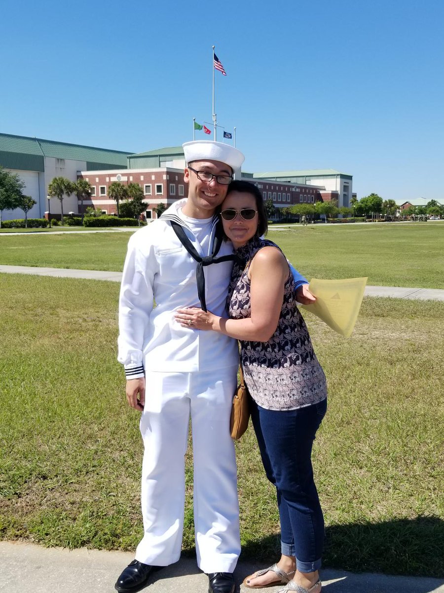 TtobyJenkins's tweet photo. Dustin graduated A-School today! So proud of my Sailor! Congrats son! And let me just say with great pride and eyes filled with tears, "Thank You for your service son!" https://t.co/AfKA1kxnQp