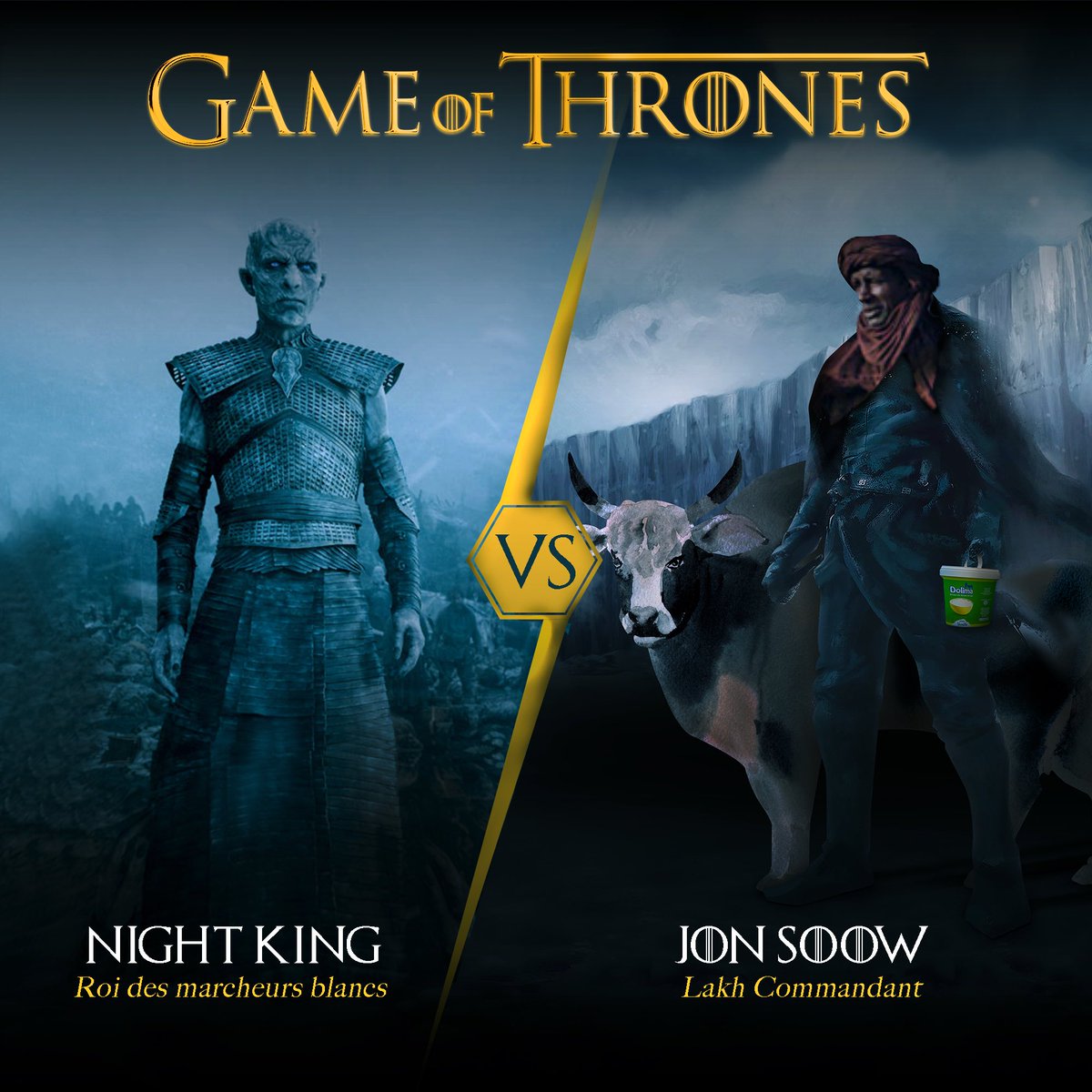 Les fans de #GOT, entre le roi des marcheurs blancs et Jon Soow qui va remporter l'ultime combat ? 🤔 #ForTheThrone