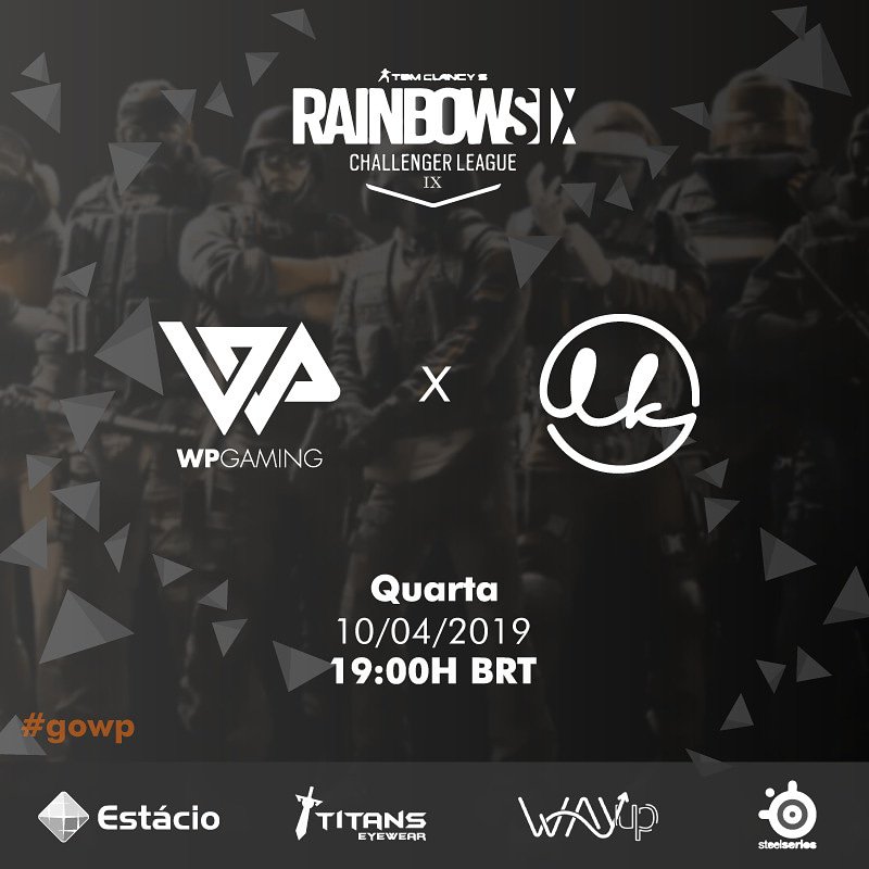 wpgamingoficial's tweet photo. Hoje (10/04), às 19h, jogaremos contra a LowKey em partida válida pela Challenger League.
Mandem boas energias pra nós torcida!
#GGWP #rainbowsix #rainbowsixsiege #rainbow6 #r6 #dicas #rumoaodiamante #gowp #wpgaming #rainbowsixbrasil #rainbowsixbr https://t.co/KY4sQy2UVB