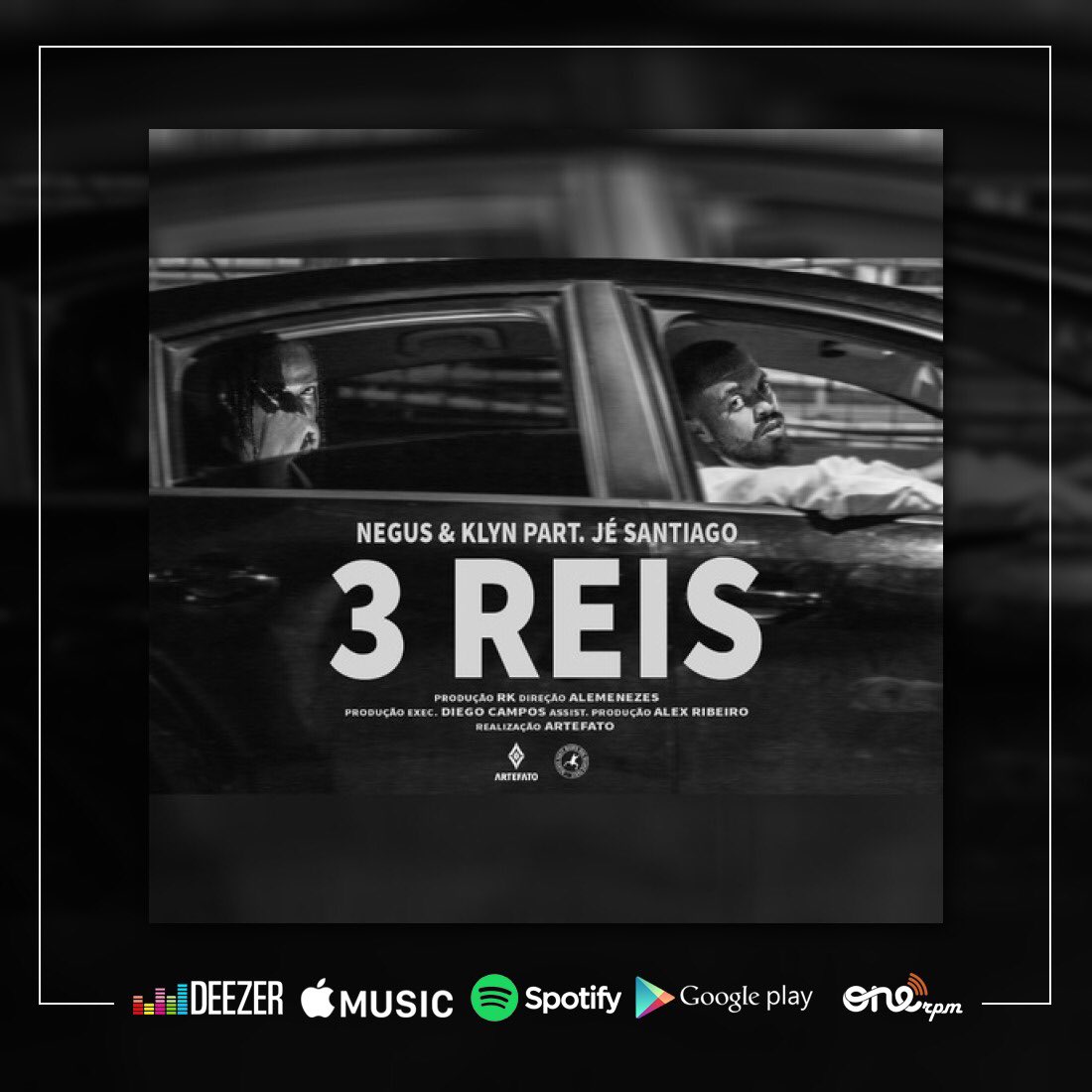_artefato's tweet photo. Está disponível nas principais plataformas digitais o single #3Reis do @negus_br com participação do @klyn_00 vocais do @jovemsanti e produção do @rkerikrk. Escolha sua plataforma e ouça agora!
https://t.co/TCpwvfX1Dj
Videoclipe dirigido pelo @oalemene: https://t.co/Lhe2Tb8ody https://t.co/JsfmqGNkad