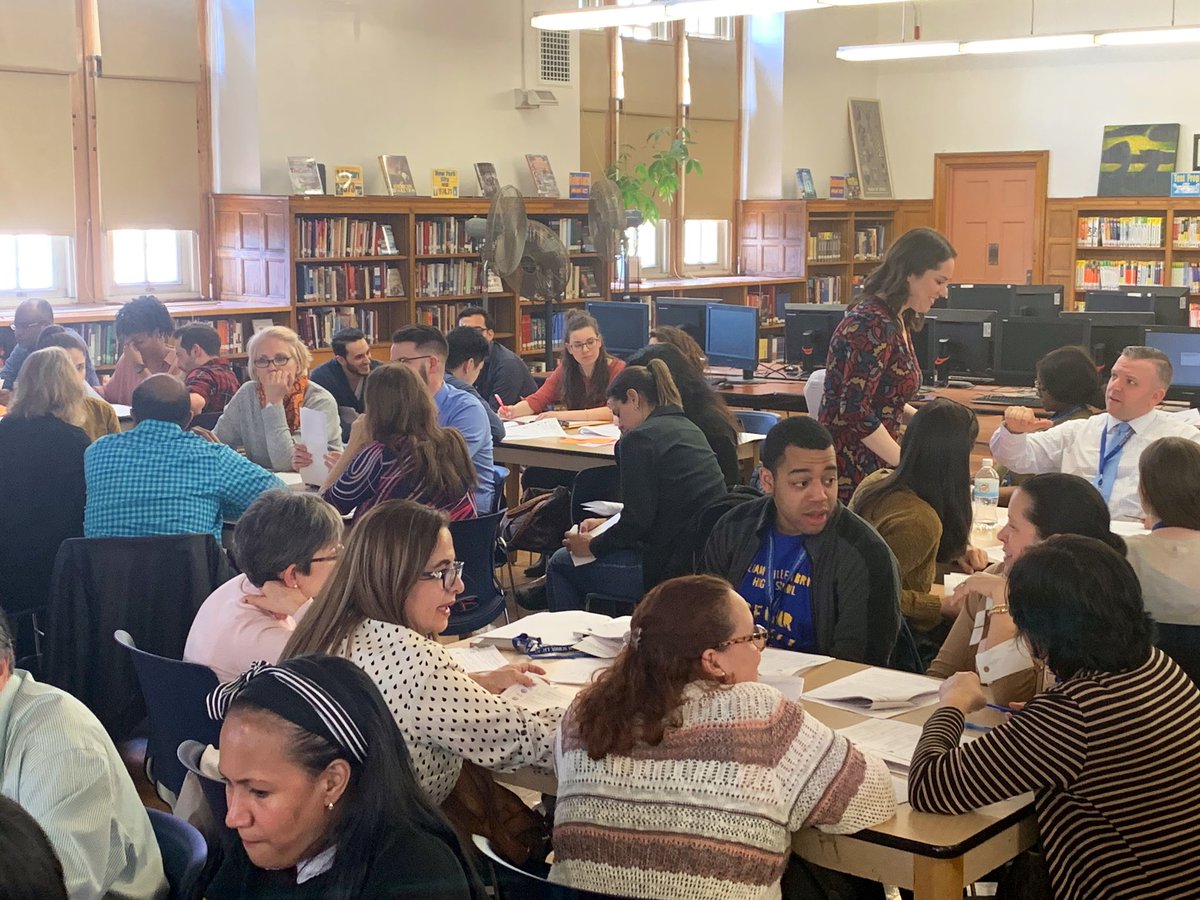 wc_bryant's tweet photo. In an effort to support our ENL students, our staff engaged in a QTEL turnkey PD today. Our teachers adopted high-leverage tasks to use across all content areas to promote student discourse and critical thinking.  #ChampionsforChildren @NDwarka1 @WCBryantHSLIC @DOEChancellor https://t.co/EdZAU2s8Kl
