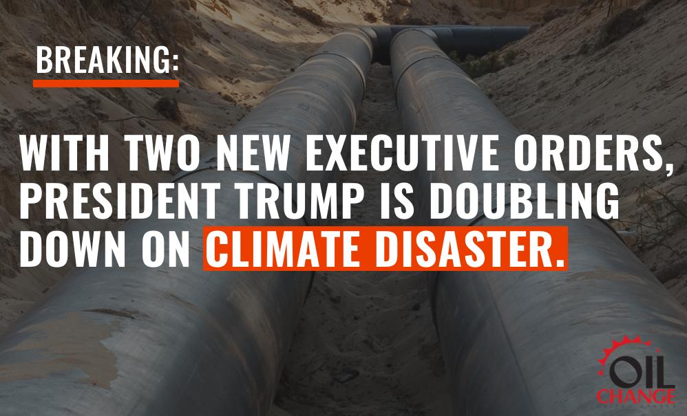 With today's executive orders, Trump is doubling down on climate disaster, seeking to ram through new fossil fuel infrastructure that our society simply cannot afford. 

Read our full statement: bit.ly/2GeQ7e8 #PeopleOverPolluters
