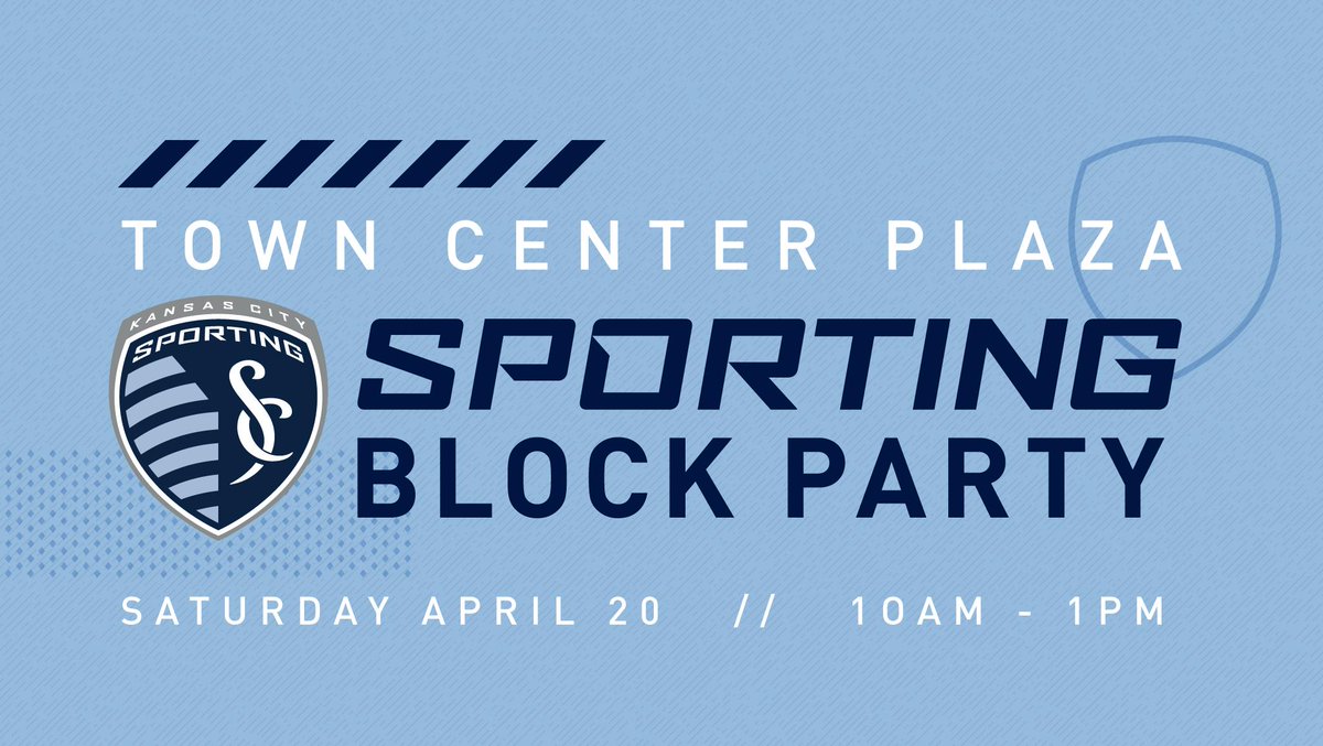 sportingkcyouth's tweet photo. Party time 🥳 Next Saturday, @SportingKC is hosting a Town Center block party! There will be a DJ, yard games, giveaways, food/drink, player appearances &amp; even a mini #SportingStripes clinic.

Want to skip the autograph lines? Get the VIP experience » https://t.co/3LOsV10Xlw https://t.co/GDzesRiJBo