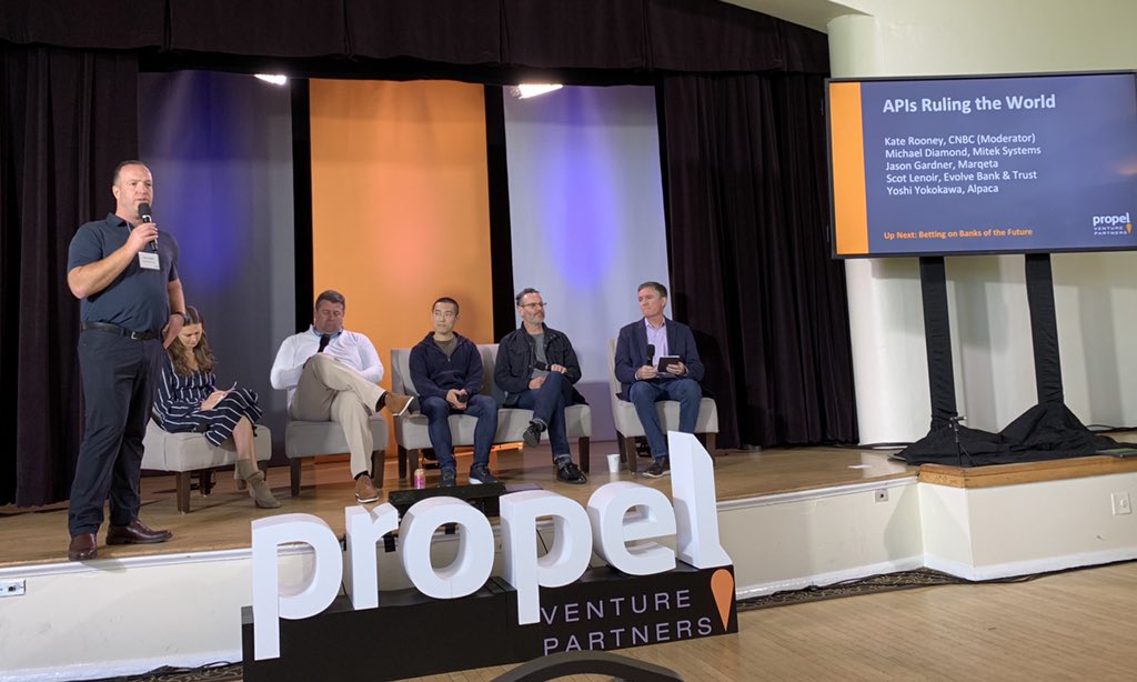 APIs Ruling the Fintech World at #propelsummit with <a href="/jmgards/">Jason Gardner</a> <a href="/rgoffice/">Ryan Gilbert</a> @Marqeta <a href="/PropelVC/">Propel Venture Partners</a>