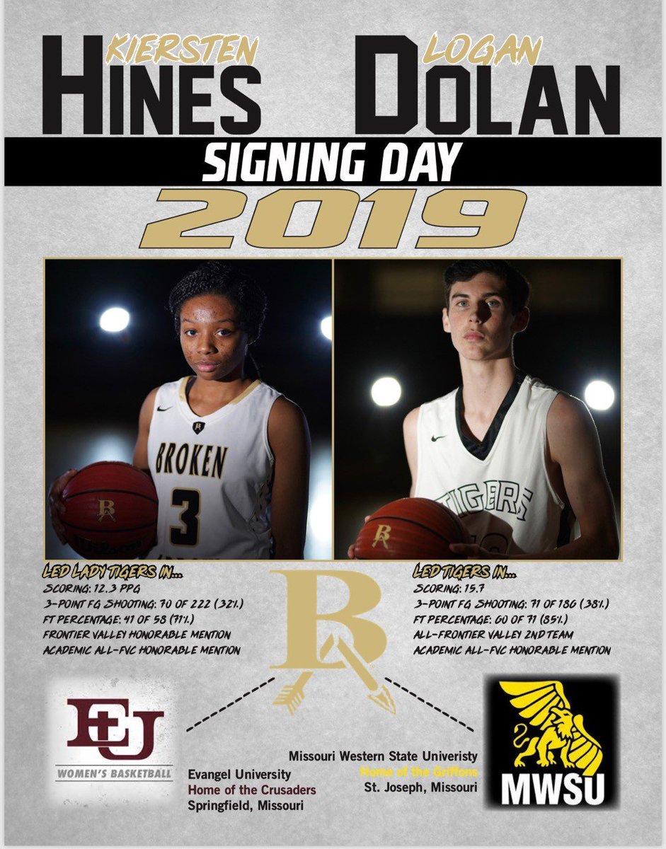 Coach Keary King (@herecomesba) on Twitter photo @19kierstenhines and <a href="/logan_dolan/">Coach Dolan</a> will be signing the NLI tomorrow at 2pm in Tiger Fieldhouse! Congrats!! #BAllers #reppinBA 🐯🏀🖤💛 @19kierstenhines and <a href="/logan_dolan/">Coach Dolan</a> will be signing the NLI tomorrow at 2pm in Tiger Fieldhouse! Congrats!! #BAllers #reppinBA 🐯🏀🖤💛