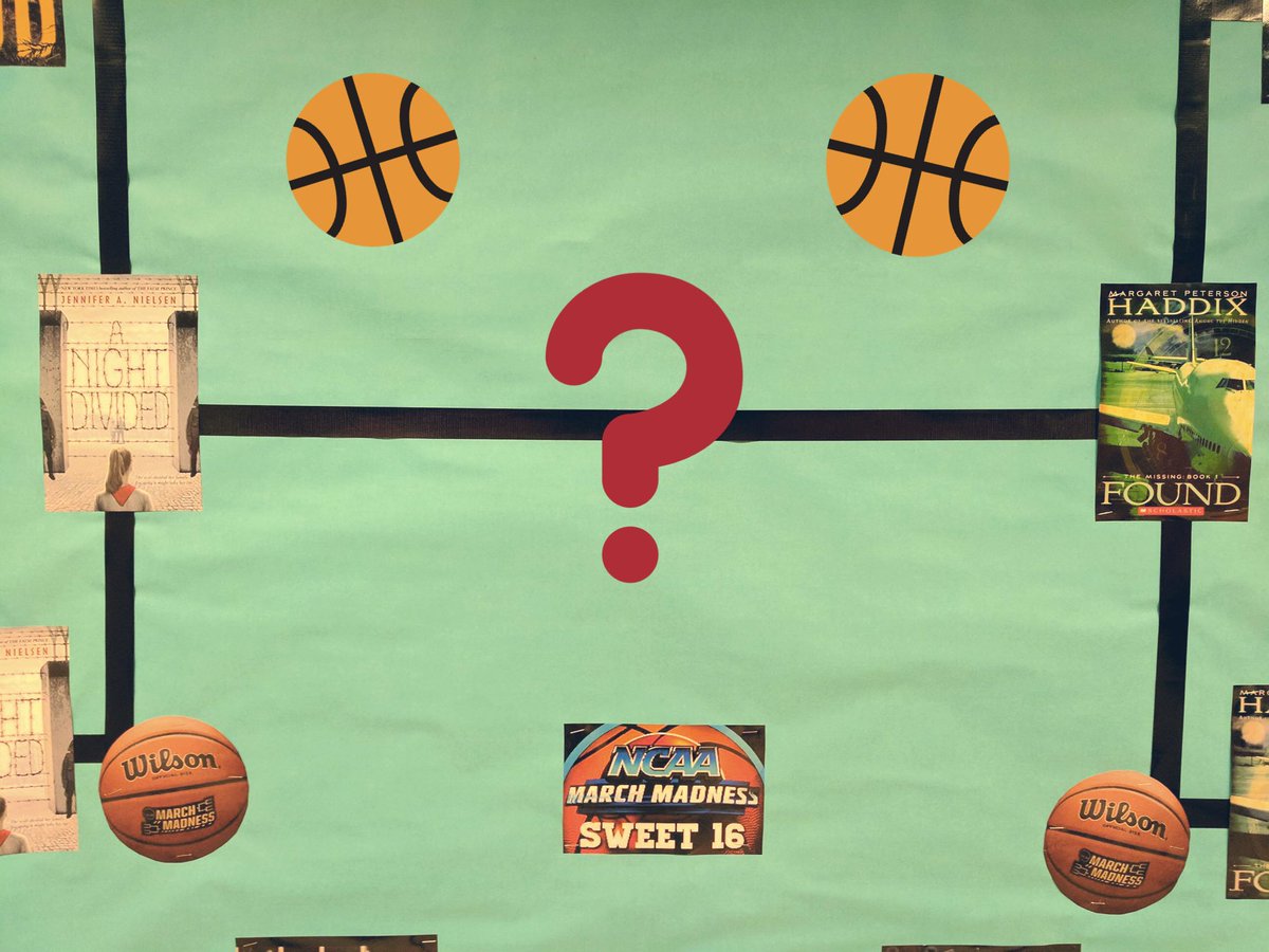 UESLibrary's tweet image. Tomorrow is the last day to vote for our #MBM tournament! For 4th/5th grade, will it be A Night Divided by @nielsenwriter or Found by @MPHaddix? For 3rd grade, will it be I Survived the Attack of the Grizzlies by @laurenTarshis or Swindle by @gordonkorman? Find out Friday! 🏀📚
