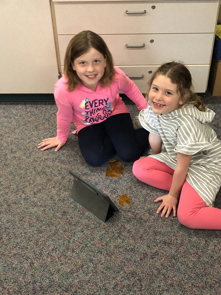 mrsangellfirst's tweet photo. Mrs. Rich’s third graders visited our class today to read their tangram stories. All the kiddos had a great time creating a square and an animal from the tangrams. Love collaborating with other grades! #TiptonPride #tiptonelementary https://t.co/e4fBx7tPXX