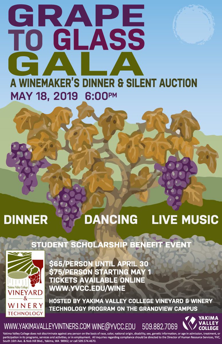 YVVintners's tweet image. YVC Grape to Glass Gala Tickets Now Available Online conta.cc/2KpfGxa