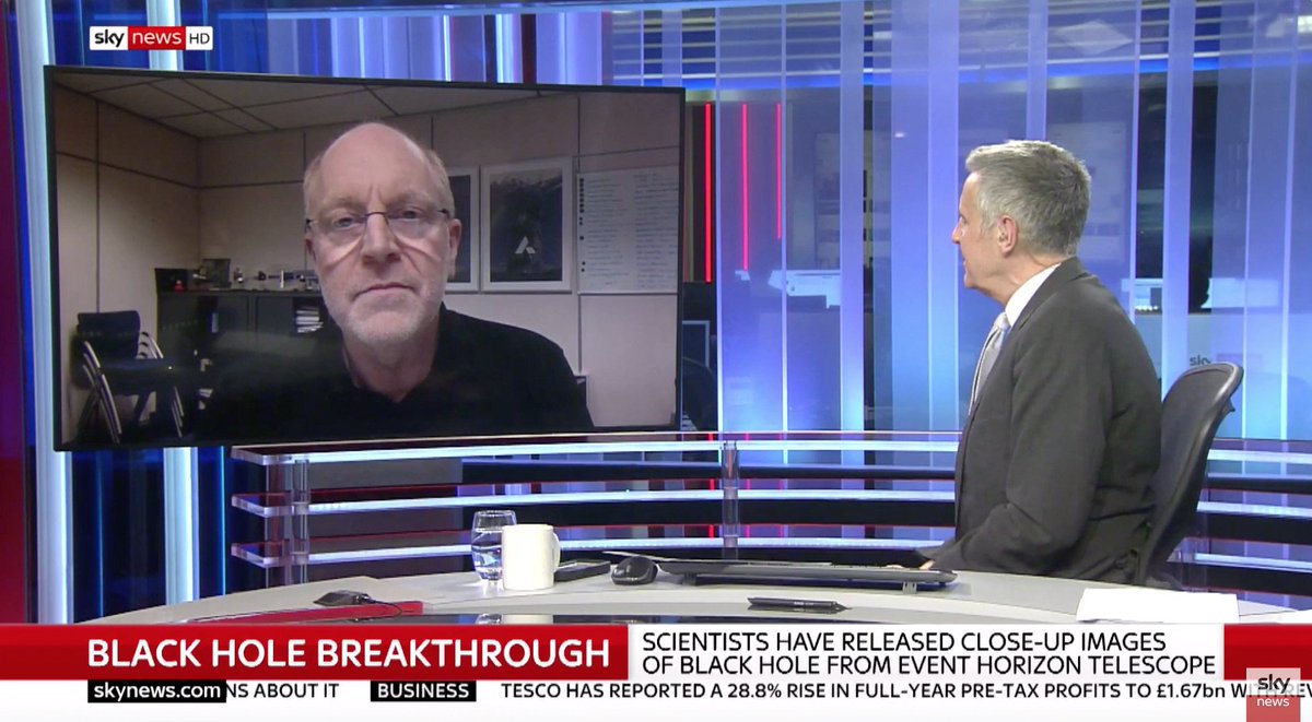 OK, last thing for tonight – on <a href="/dwnews/">DW News</a> in 15 minutes with <a href="/SumangaliS/">Sumangali apartment Sumangali</a> to talk about the #EHTBlackHole. Here's a screen shot from the interview with <a href="/DermotMurnaghan/">Dermot Murnaghan</a> on <a href="/SkyNews/">Sky News</a> earlier. Obligatory <a href="/AmbitionTheFilm/">Ambition</a> poster in the background 👍