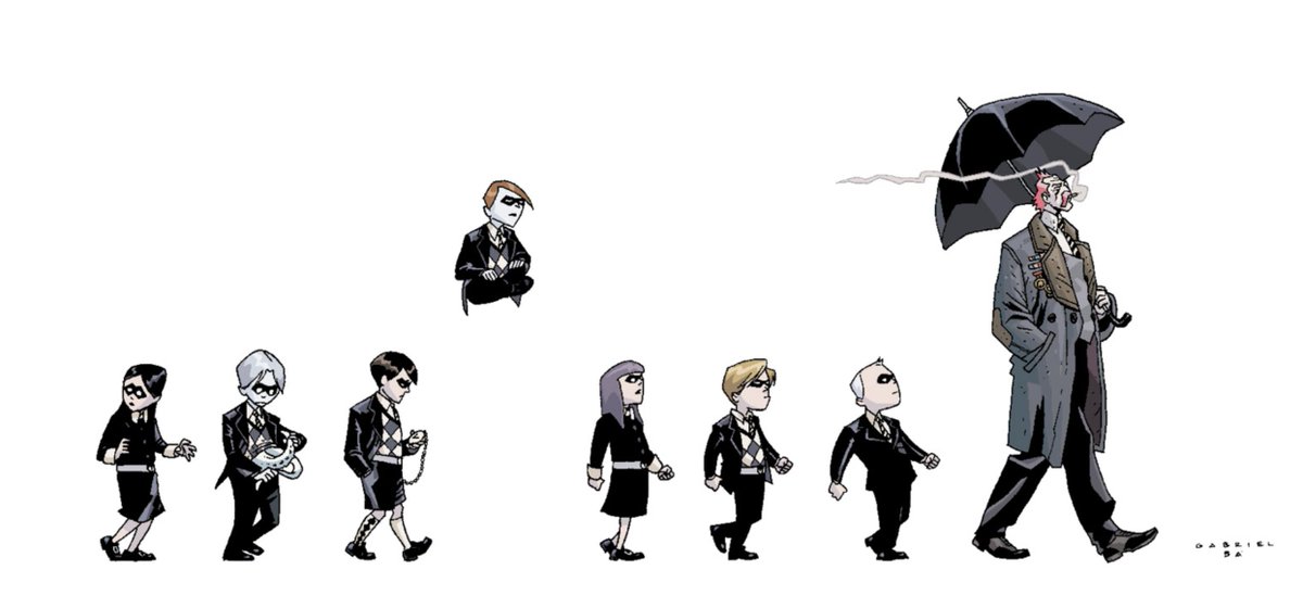 DarkHorseComics's tweet image. We can't let #NationalSiblingDay go by without expressing our love for the Hargreeves family, of course. The #UmbrellaAcademy by @gerardway and @Gabriel_Ba &amp;lt;3