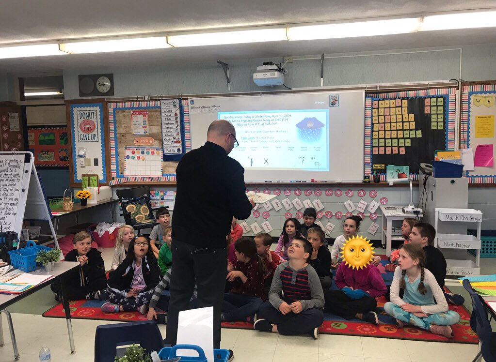 MissRyan110's tweet photo. #WheelockReadsWeek Day 3: Thank you to our surprise Mystery Reader this morning and getting us laughing on this Wednesday morning! We love the Black Lagoon series :) #wheelockians #MedfieldPS https://t.co/Va61OlDBl1
