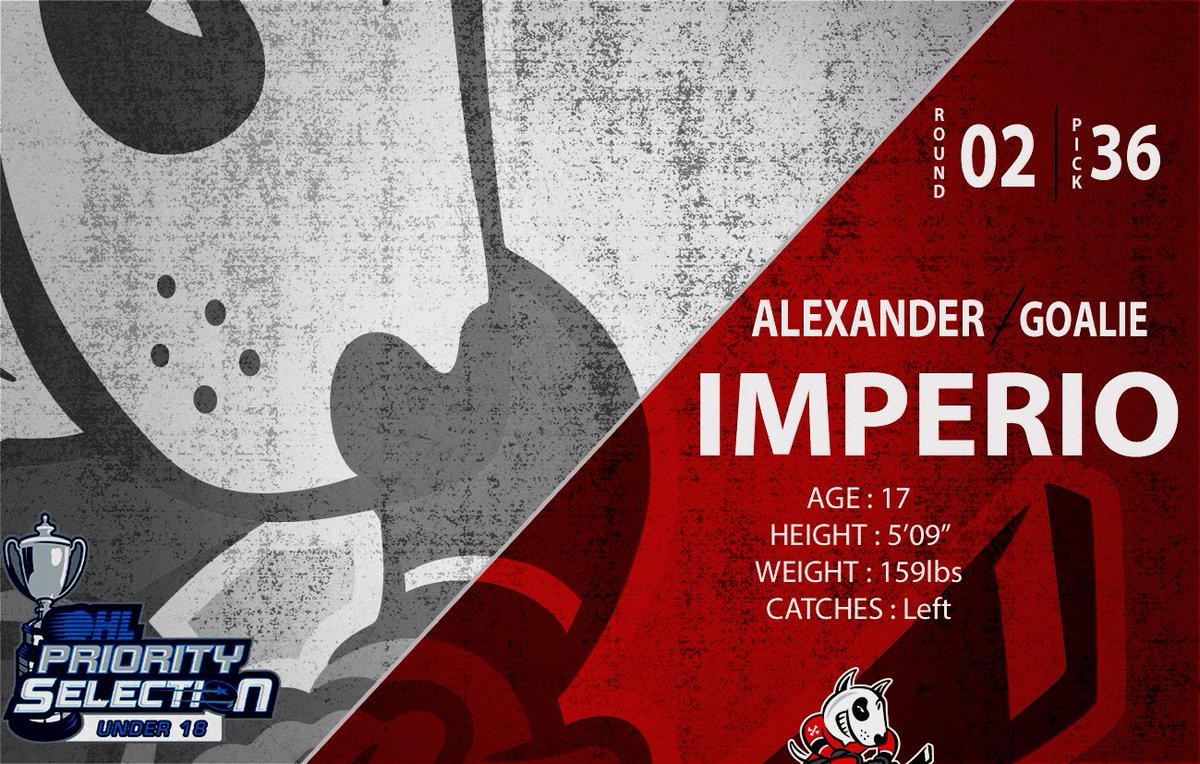 With the 36th overall selection in the #OHLU18Draft the #IceDogs select goaltender Alexander Imperio from the York-Simcoe Express!