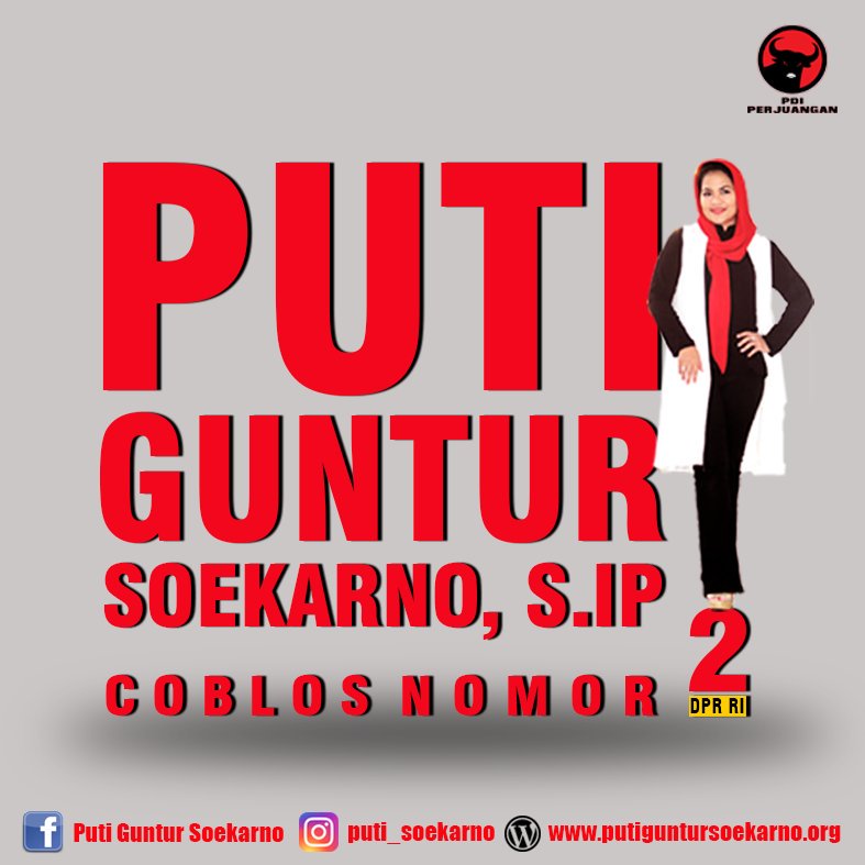 PUTI GUNTUR SOEKARNO, S.IP
KERTAS KUNING DPR RI 
COBLOS NOMOR 2
#mbakputi
#calegdprri
#dapiljatim1nomor2
#surabayasidoarjo
#merajutbenangkebangsaan