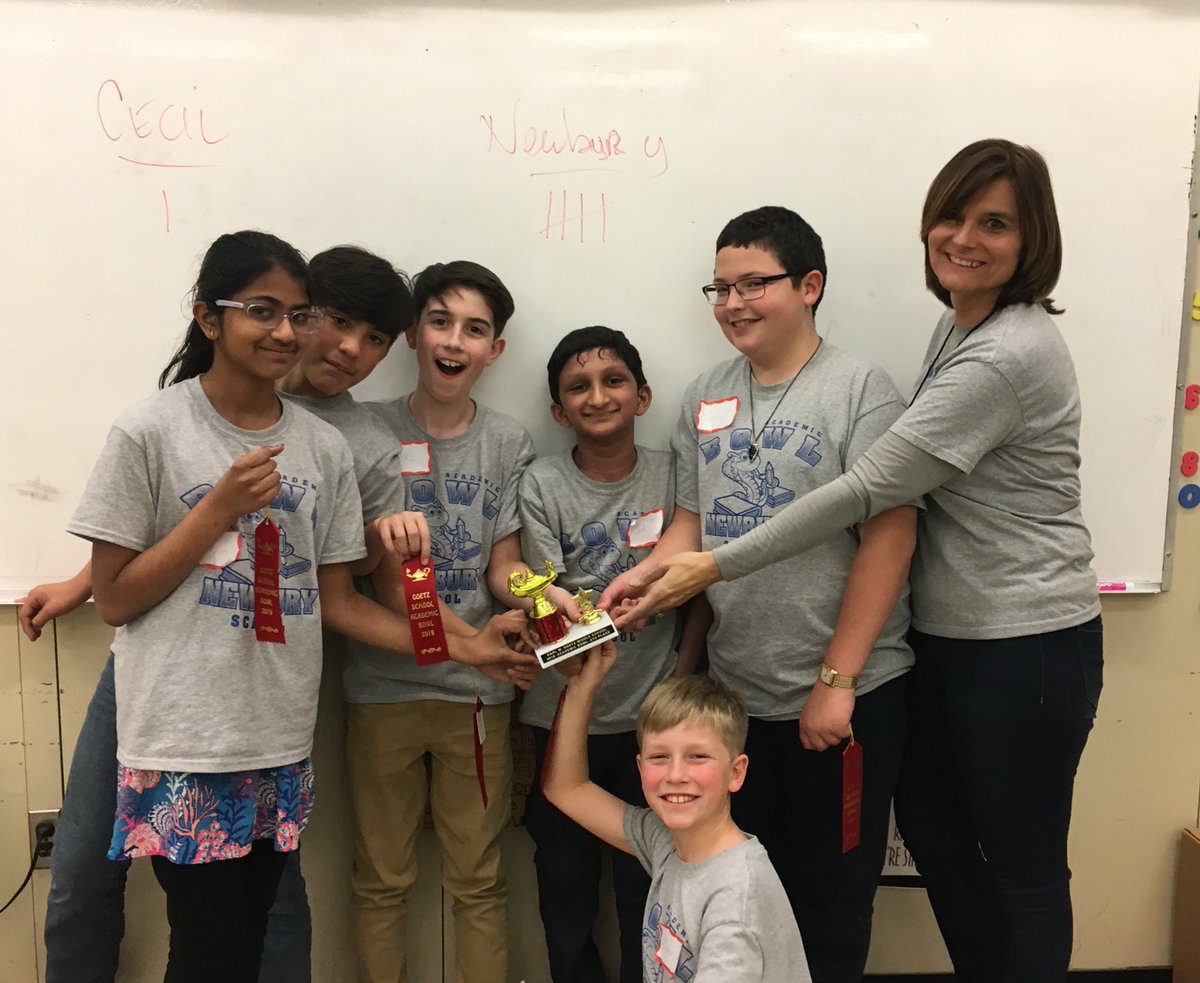 HowellTwpNewbry's tweet photo. Congrats to our team of Cobras that placed 4th at today’s Academic Bowl in Jackson.  4TH PLACE!!!  Congratulations to our team members and their teacher Mrs. Oliver!  Beyond proud of the way each of you represented Newbury and Howell Township this afternoon!  #HTPSLearnerSuccess https://t.co/KTQzppqOkw