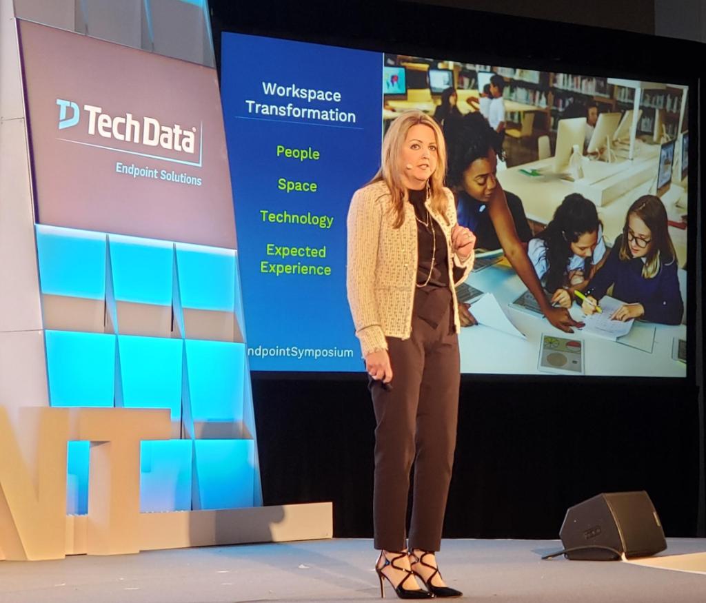 TDSYNNEX_NA's tweet photo. Can workspace transformation help #ChannelPartners drive outcomes and results? @Tech_Data's Kristi Kirby explains at the #EndpointSymposium https://t.co/lsBpUc9Dye https://t.co/3W1Pgd5VWL