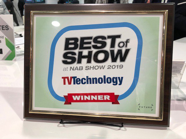 TVUNetworks's tweet photo. We won a Best in Show award from @TVTechnology for our new TVU One #4K, which can transmit video in full UHD/4K 60 fps with down to half-second latency! #NAB2019 #NABShow https://t.co/va8RcdPUDb