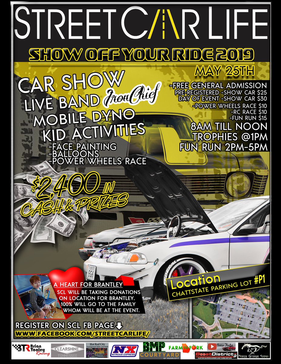 @hotrodmadness StreetCarLife is Having an Event May 25th in Chattanooga TN, vehicle Show, Fun Run ($600) Cash, and a Cruise night!!