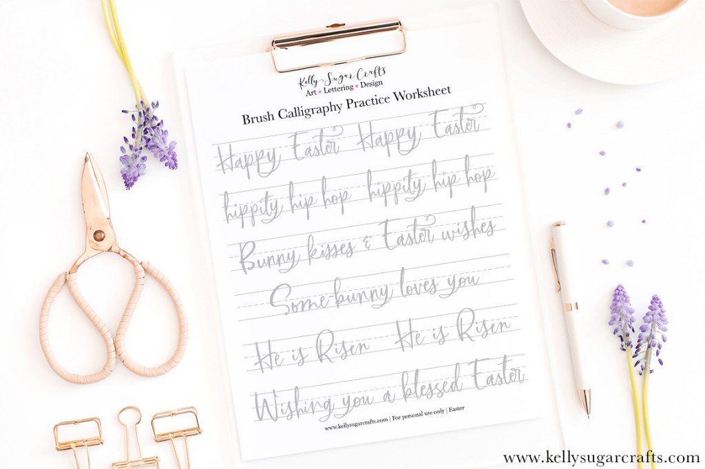 KellySugarCraft's tweet photo. Easter Brush Calligraphy Practice Sheet https://t.co/aZ7cZw5SLl https://t.co/IZovWg7p2T