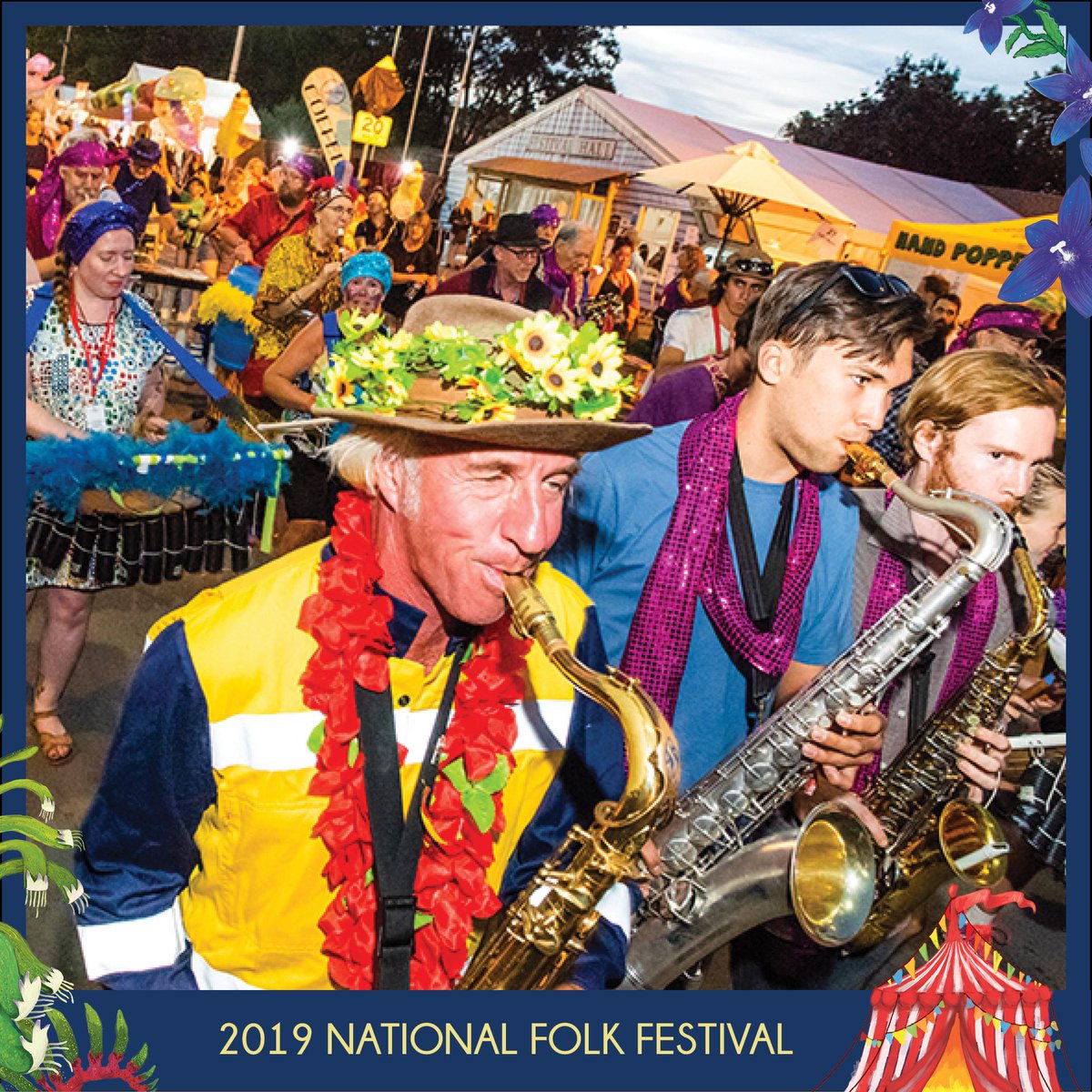 natfolkfest's tweet photo. ONE WEEK until Canberra comes alive with colour, music and folkie fun for the whole family! Time has flown and we're so excited to share #5DaysInAPerfectWorld with you all. Tag who you're bringing to #OurNFF2019 and let the countdown begin🎪Don't miss out! https://t.co/qEd6PV2i9t https://t.co/Ebw3k6ab9S