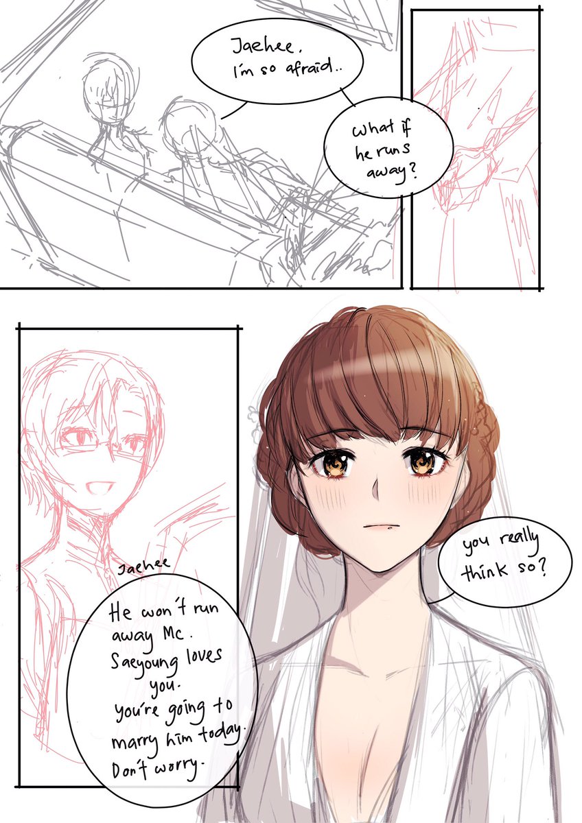 Morning doodle..
Yesterday i read MM fanfics at tumblr by juminsmcmysticmessenger (wow so long lol) she's really good write about MM story and i can imagine it..this one i read about MC kidnapped by saeyoung dad(prime minister) its really interesting story ?