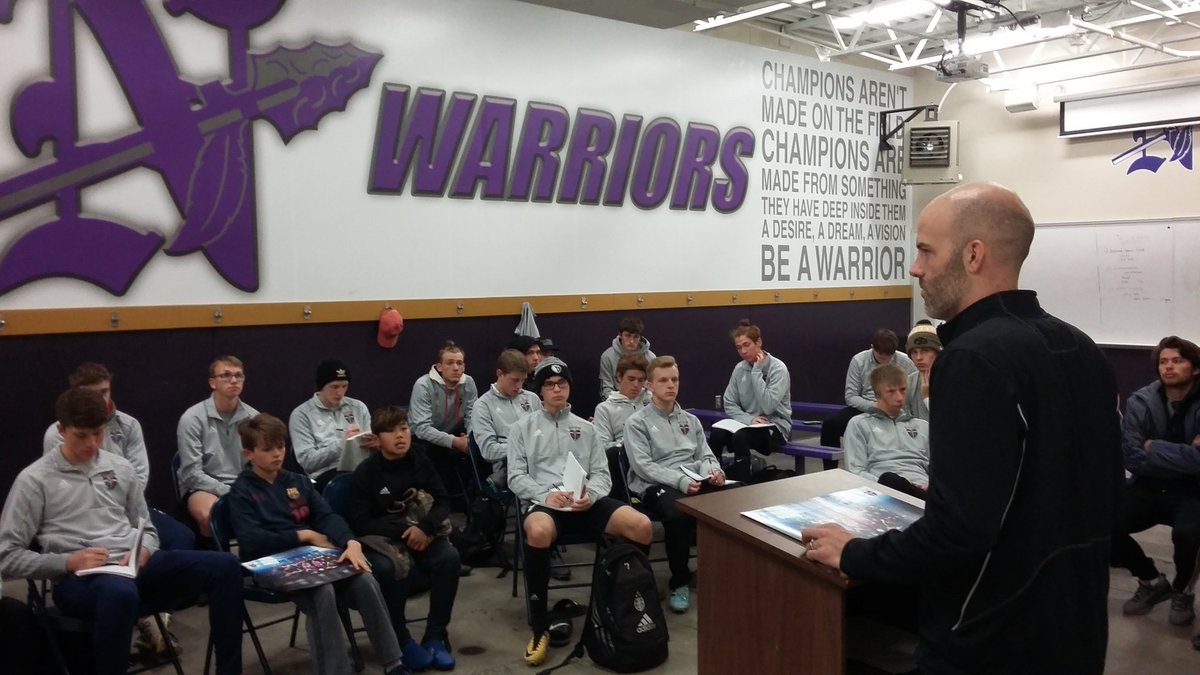 NHSboysSoccer's tweet photo. Thanks to Norwalk alum @LFrieberg for speaking to our team about leadership today. Luke talked about his evolution as a leader, and how effective leaders can be heard! https://t.co/JH9f2I3anL