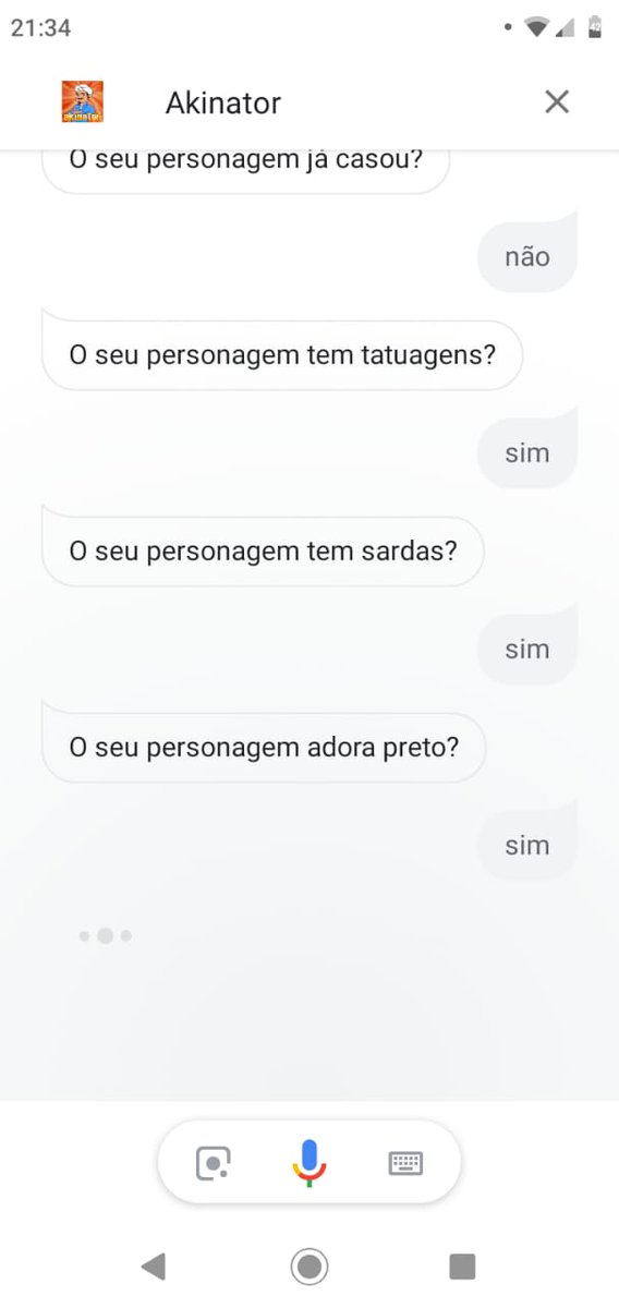 Joi on X: descobri que dá pra jogar akinator pelo google assistant e ELE  CONHECE A @mkarolqueiroz ❤️ adora preto? hahahahha   / X