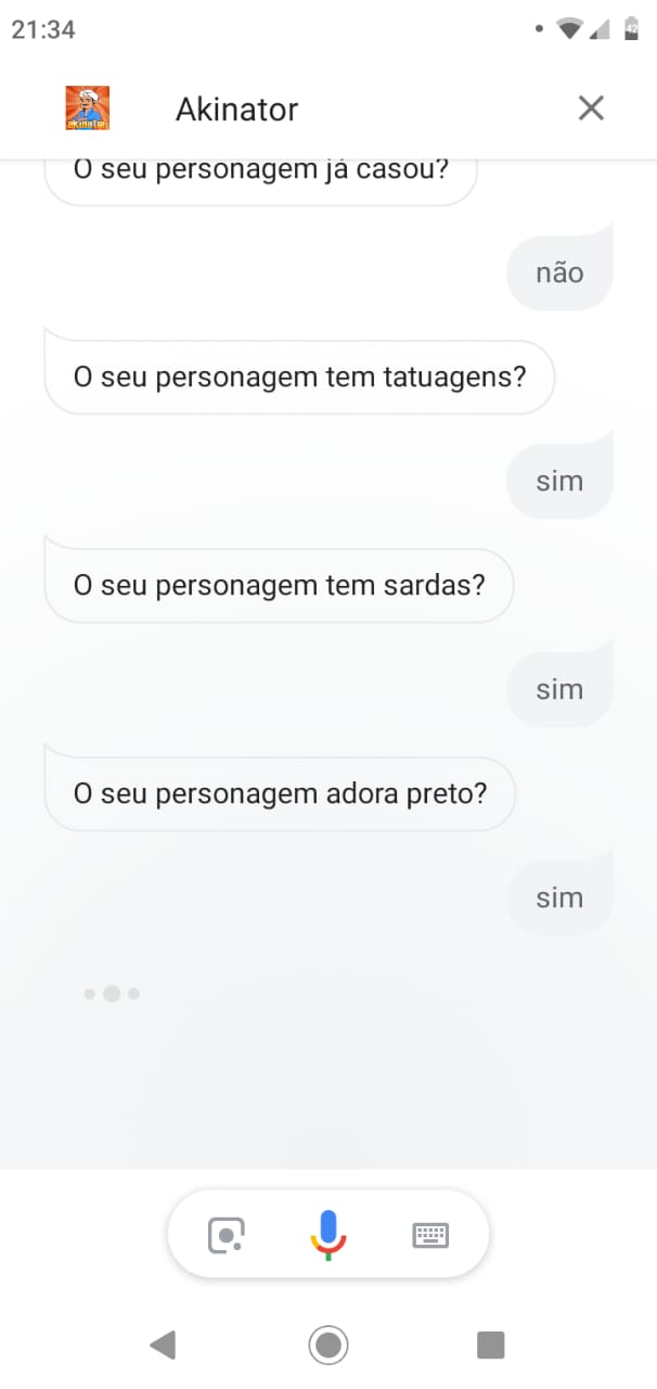 Joi on X: descobri que dá pra jogar akinator pelo google assistant e ELE  CONHECE A @mkarolqueiroz ❤️ adora preto? hahahahha   / X