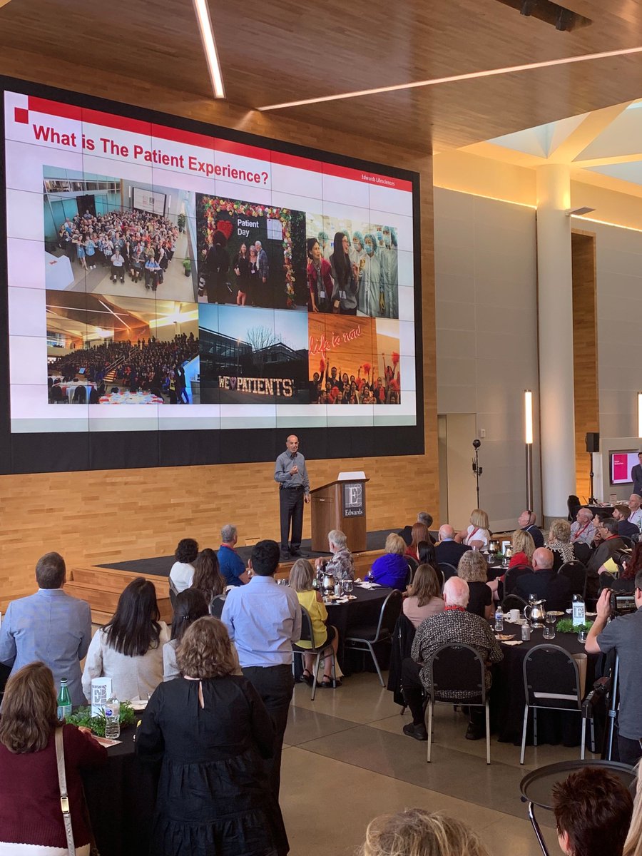 EdwardsLifesci's tweet photo. Chair & CEO Mike Mussallem welcomes patients to the #PatientExperience at Edwards. "You are the force that drives our mission and inspires us to continue to do better." #MyWhyWithEdwards https://t.co/UDG20eCNi7