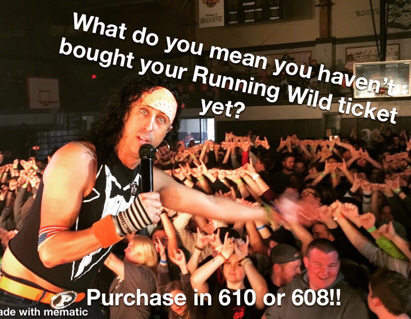 Running Wild Tickets!!!
General Admission:
$7 ends Friday
$10 week of
VIP-5 spots left! $15!
