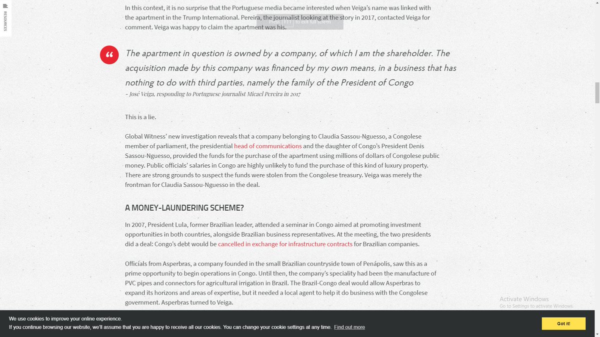 9. Jose Veiga was the front man in the deal to Trump and the apartment for the Congolese President's daughter.Dear Lord. I'm gonna start laughing so hard I'll probably pee my pants.Get the Popcorn Kids, this story is good.