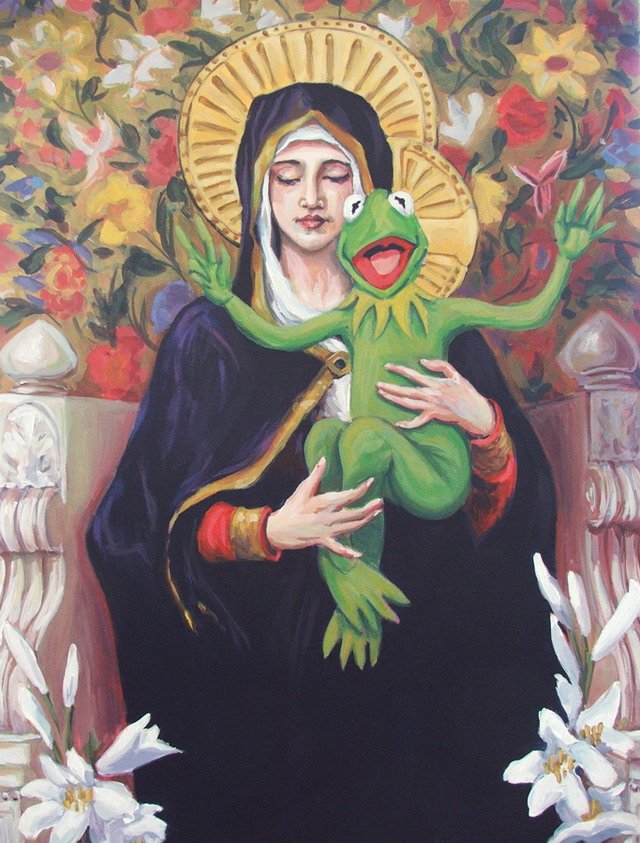 hernangsoto's tweet photo. Abro un hilo para compartirles estas hermosas creaciones de #HillaryWhiteRabbit donde mezcla pinturas clásicas con elementos de la cultura popular o geek https://t.co/Miv6vbUZXU