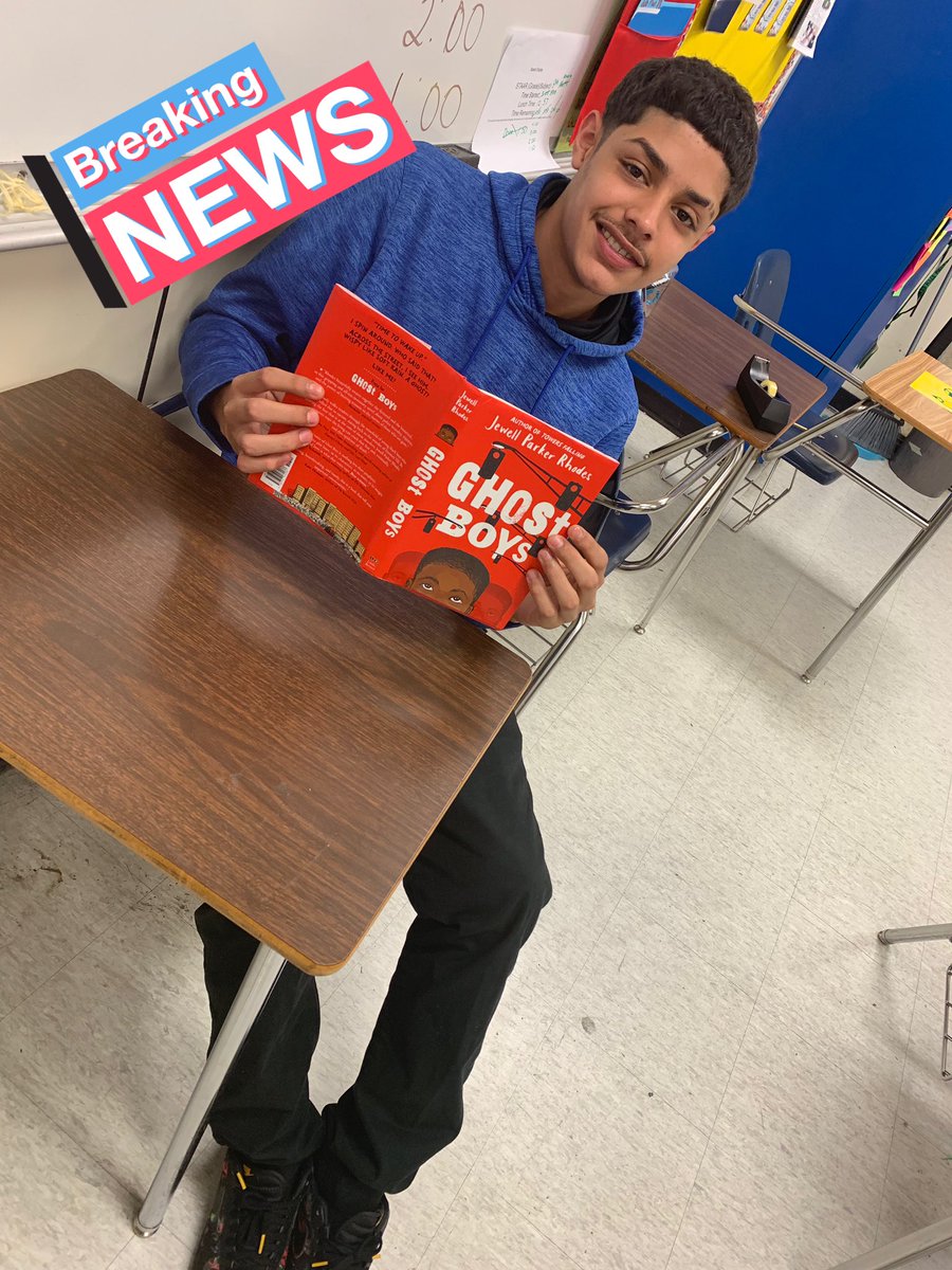Ghost Boys was a true page turner after testing. Look who finished the book in two days! “It was a good book” 📚 Proud is an understatement. We’ve came a long way this year! #mrsolitclass #ghostboys #MeetMeInTheMiddle #wearehoffman