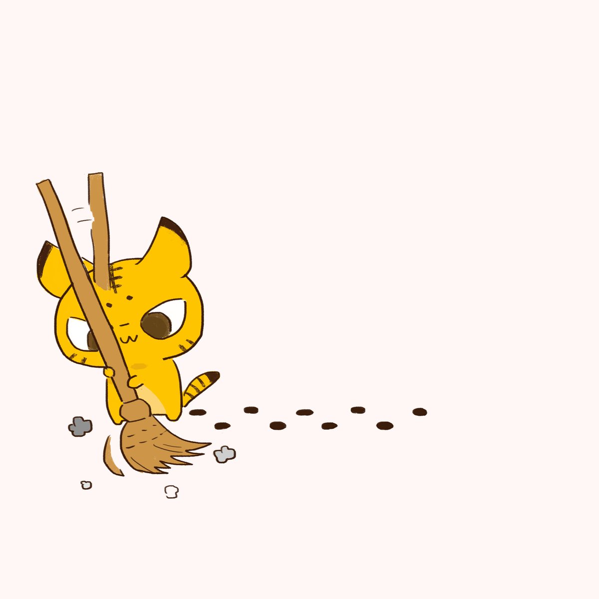 ট ইট র 啊 動物 打掃 掃除する Clean Up Cleanup Clean Drity Footprint Cute nimals Animal Drawing Cg Computergraphic Illustration Manga Character Gallary イラスト スケッチ イラストレーター 掃除 きれい 無神経 猫 汚れた