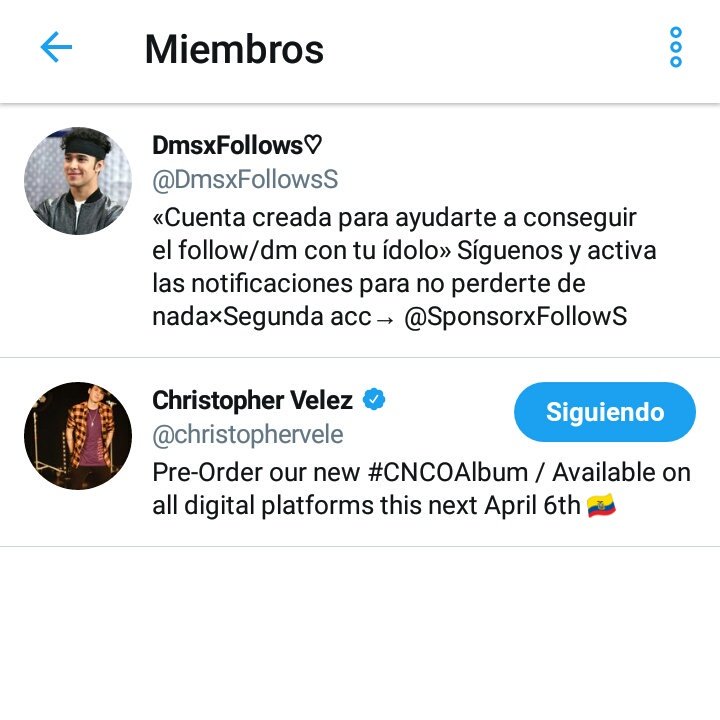 DmsxFollowsS's tweet photo. PACK CNCO 4/5

•ACTIVA NUESTRAS NOTIFICACIONES Y COMENTA SS✔✔ https://t.co/1qVNompBN2