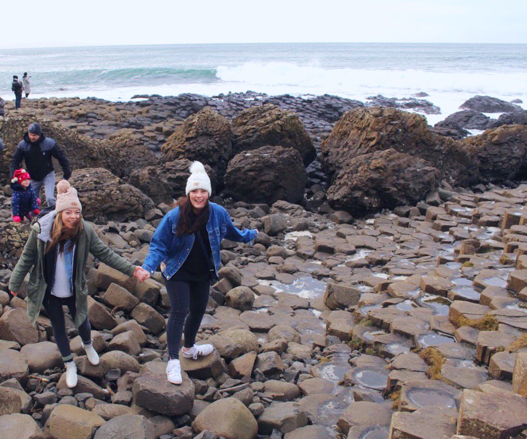 GEOVanderbilt's tweet photo. #picoftheday - "Walking along Giant's Causeway in Ireland with Katie!" by Athena Mouros. Athena spent the spring 2018 semester studying abroad at University College Dublin in #Ireland through @StudyAbroad_IE  #wherewillyougo #anchordownabroad #studyabroad @IFSAStudyAbroad https://t.co/5kMJODoRAs