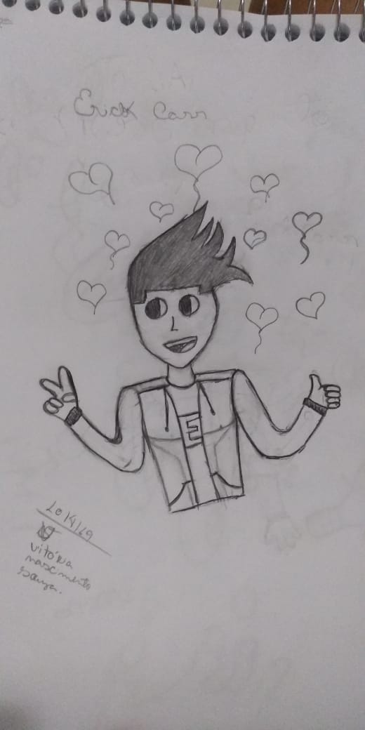 littlekase1's tweet photo. Fiz um desenho pro @ErikCarr 

Ficou meio ruim pq eu to aprendendo ainda mas acho q ficou bom.

Deem rt pfvr ❤❤😶😶😊 https://t.co/haWRTrbek3