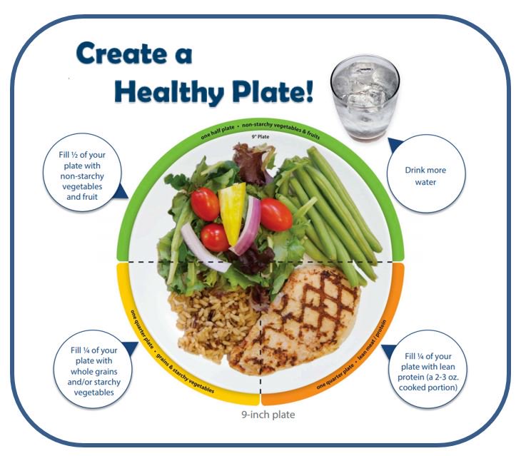 VAMarylandHealthCare Twitter: "Wnat to eat healthier? Split your plate the healthy way: 1/2 non-starchy vegetables fruit; 1/4 whole starchy vegetables; 1/4 lean protein. You can meet w/a Registered