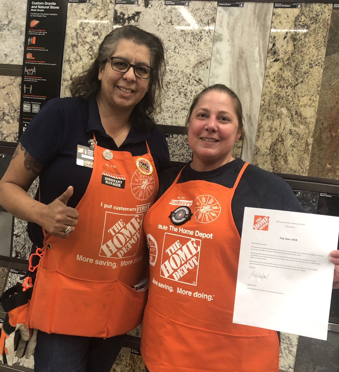 Kitchen designer Christy earned a silver patch award for her outstanding sales for 2018!@Allen83hd <a href="/HomeDepot6650/">KMB@6650</a> @LauraBarnesHD <a href="/JabarrBean/">Jabarr Bean</a> @DesireThorpe <a href="/Sasm6650/">Michelle Batres</a>