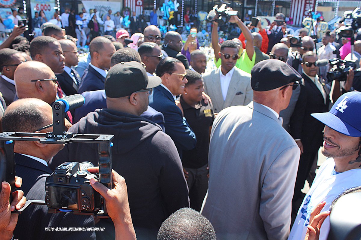 LouisFarrakhan's tweet image. It was a joy to stand on sacred ground today in Los Angeles. 

Our brother Ermias Asghedom was not an ordinary man. He was a man that God sent. #NipseyHussle