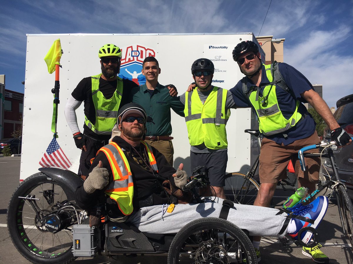 jarellano18's tweet photo. Janne Kouri was paralyzed 13 years ago in a swimming accident. Today, he is traveling across the country in a special bike from LA to DC to raise  money for people suffering from paralysis. #LA2DC #mindovermatter https://t.co/zQnjKqWxvK