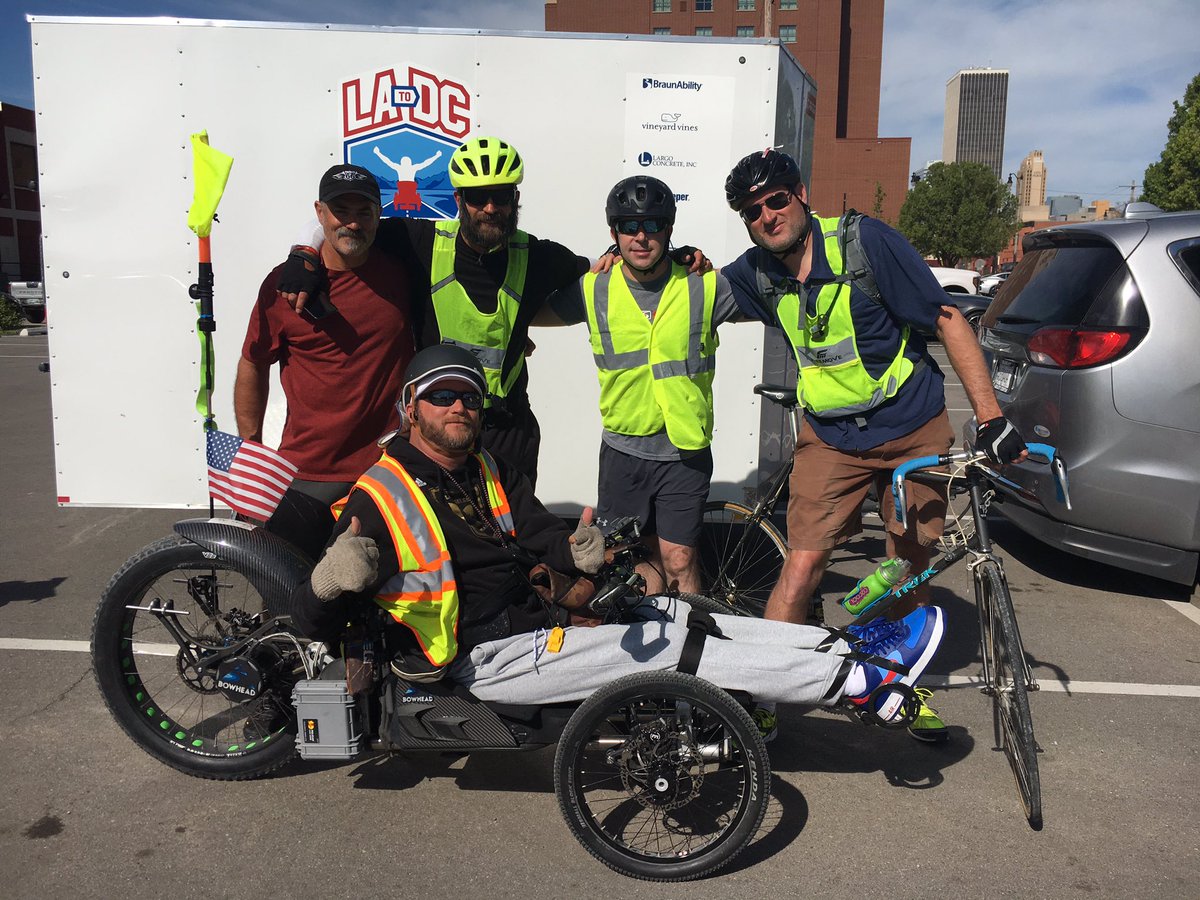 jarellano18's tweet photo. Janne Kouri was paralyzed 13 years ago in a swimming accident. Today, he is traveling across the country in a special bike from LA to DC to raise  money for people suffering from paralysis. #LA2DC #mindovermatter https://t.co/zQnjKqWxvK