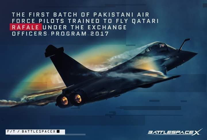 IamTayyabTahir's tweet image. The first batch of Pakistani air force pilots trained to fly Qatari Rafale under the exchange officers program 2017 - One step ahead of the adversary always. India's big investment has gone down the drain PAF
 #BattlespaceX
#PAF