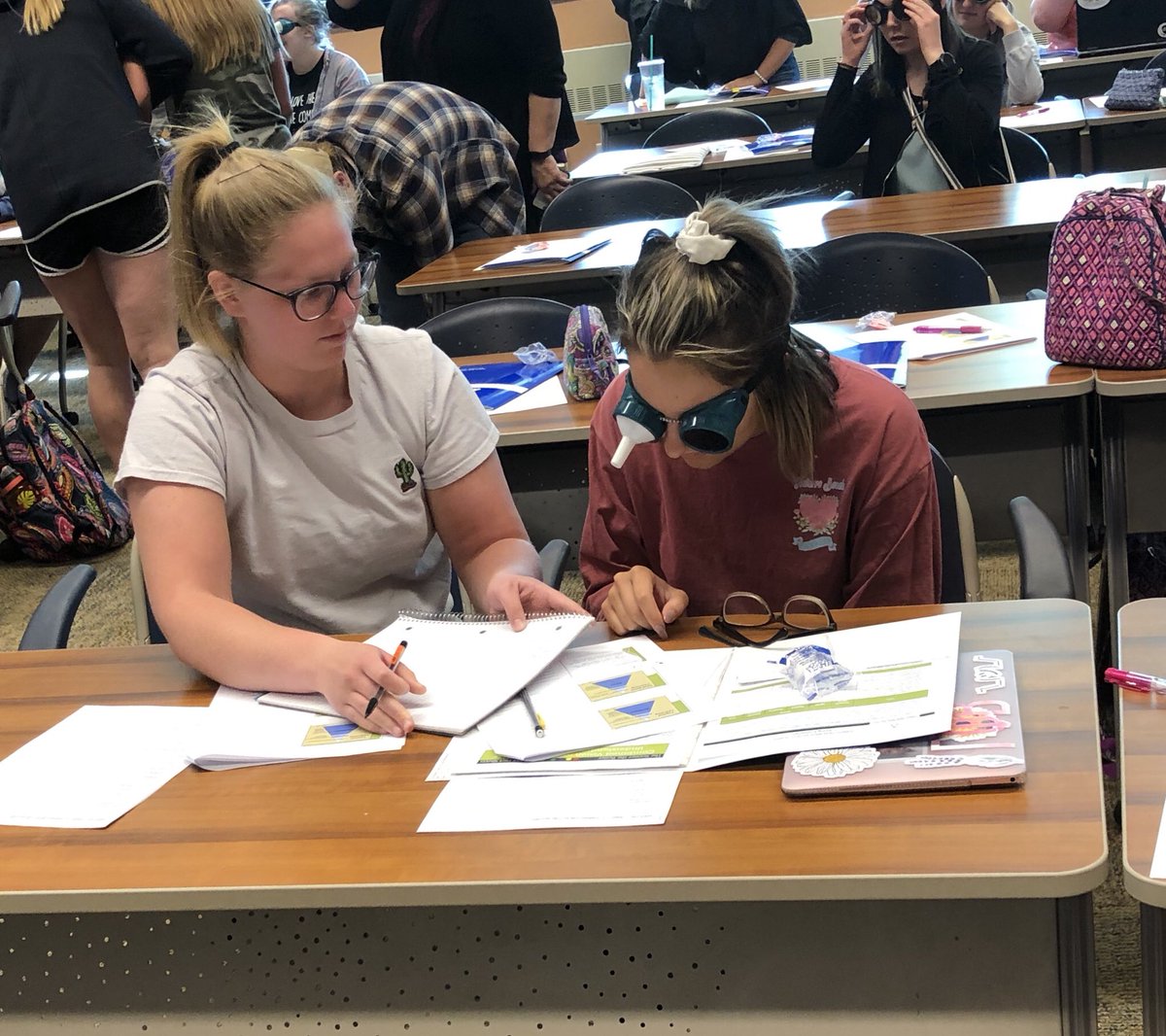 r_thoma76's tweet photo. Tonight the students participated in an activity simulating Deafblindness. Thanks to Lisa Poff with the @INDBServices for facilitating the activity and to the students for always giving 100%. They are going to be kind and compassionate teachers someday. @ISU_BCOE https://t.co/y3cSY2utEJ