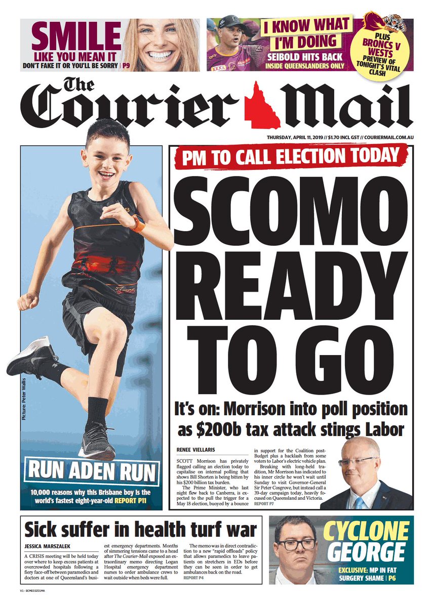 MrKRudd's tweet image. For Queenslanders, the daily diet from the Courier Fail is a Liberal Party ad. Check out the front page. They did the same in 2013 and 2015 federally. And in state elections too. Queenslanders deserve better than the most biased paper in the country.