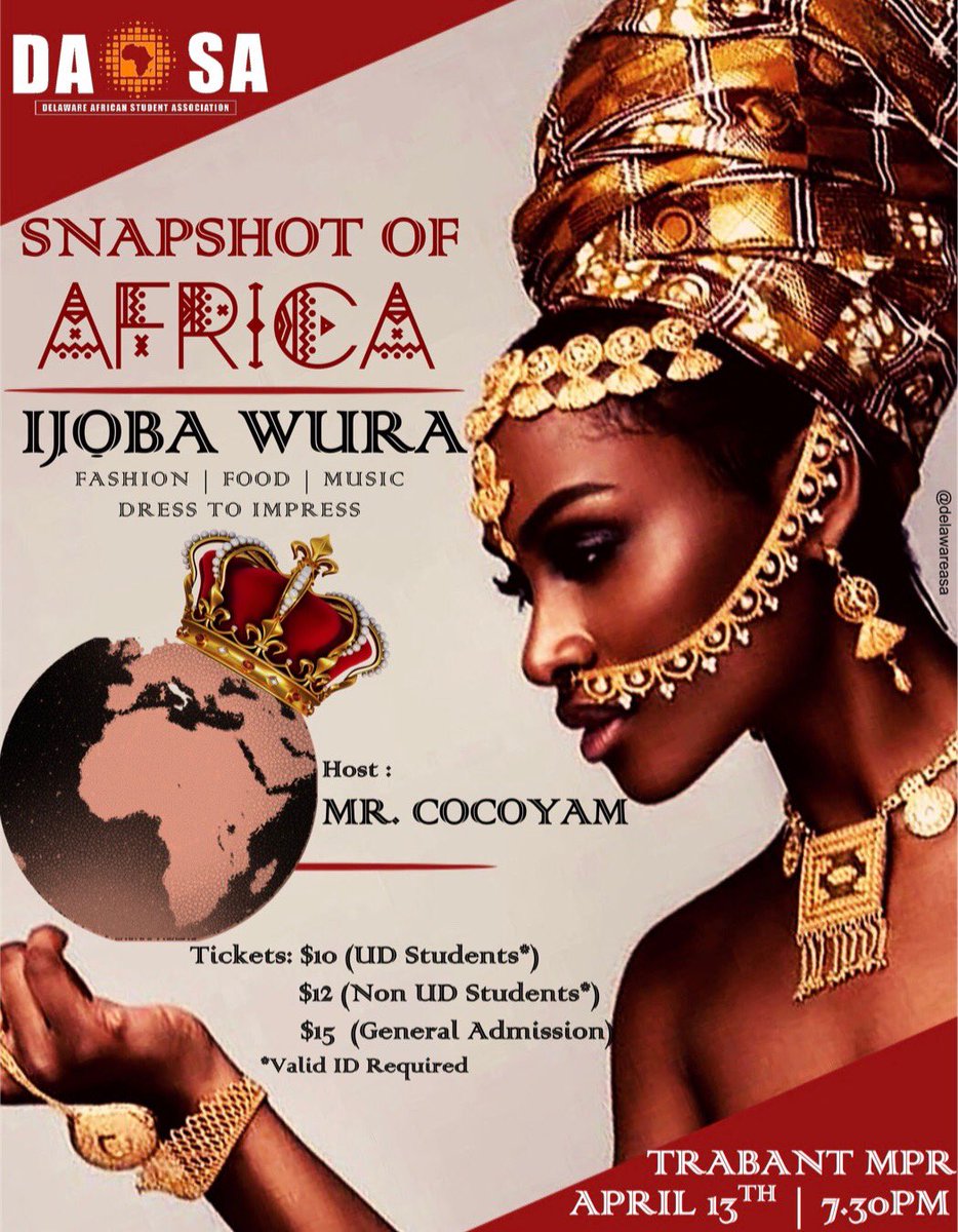 DelawareASA's tweet photo. Listen my friends, if you’re contemplating why you should be spending $10 to attend this event. Think again of what you’ll be getting. You’ll enjoy fashion shows, food, music, dance performances, a live Afrobeats performance, a saxophonist, a live band, GOOD LOOKING PEOPLE!! https://t.co/zH40V174MJ