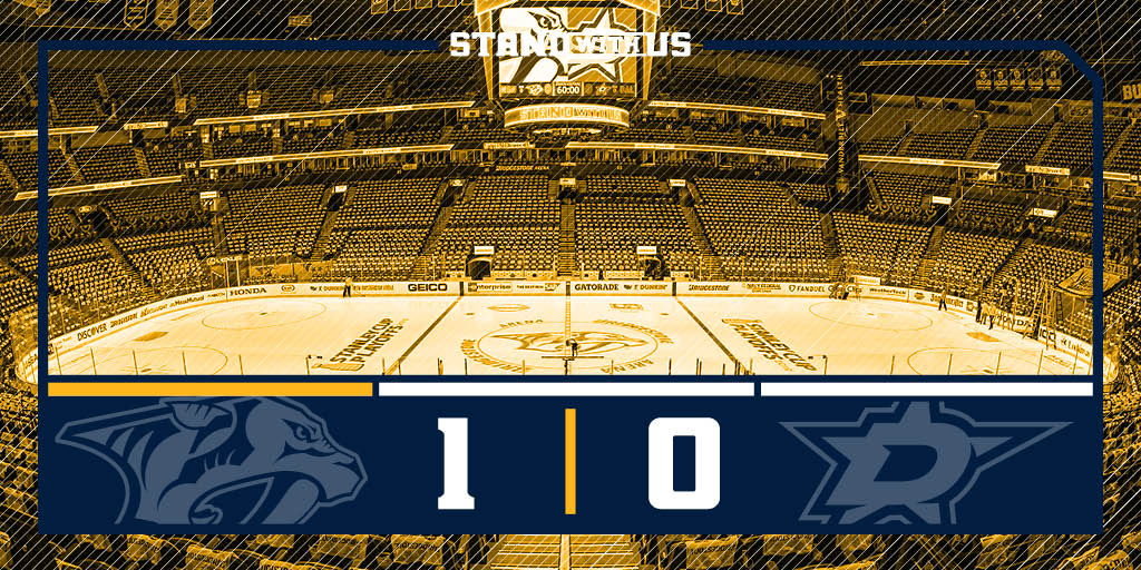 PredsNHL's tweet image. We lead after one.

#StandWithUs | #DALvsNSH