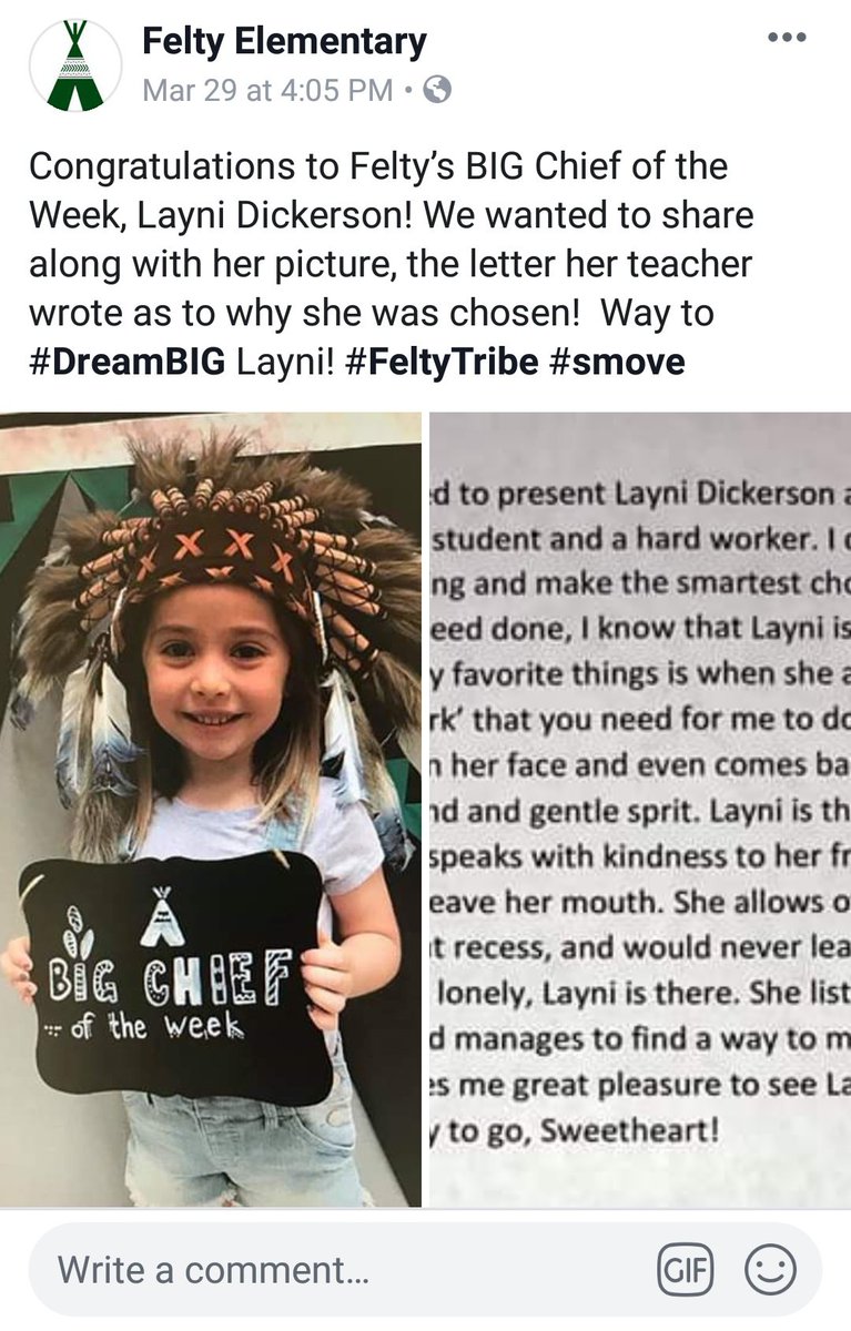 NotYourMascot's tweet photo. There is an elementary school in Waxahachie, Texas regularly dressing children in faux warbonnets, each as "Big Chief of the Week."

#racism #education https://t.co/PmE2WNM4VO