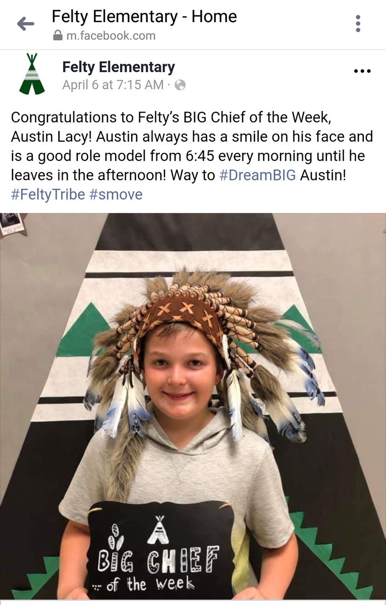 NotYourMascot's tweet photo. There is an elementary school in Waxahachie, Texas regularly dressing children in faux warbonnets, each as "Big Chief of the Week."

#racism #education https://t.co/PmE2WNM4VO