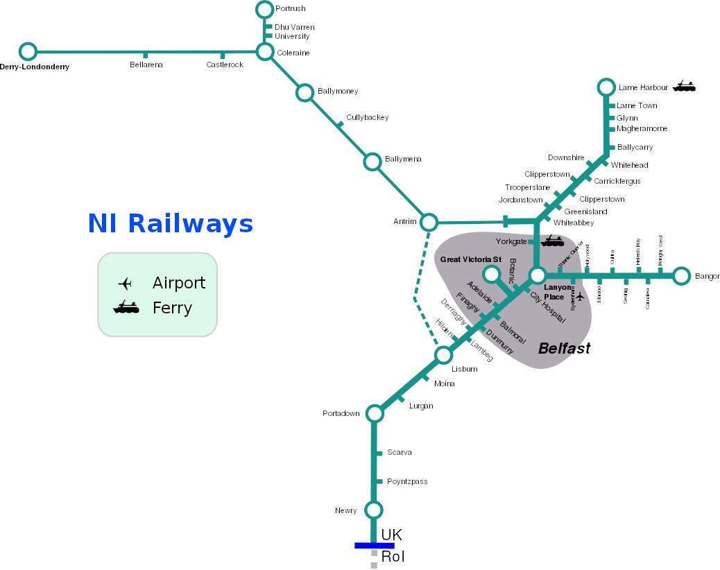 Belfast suburban rail commuter network (BelfastRail) Twitter